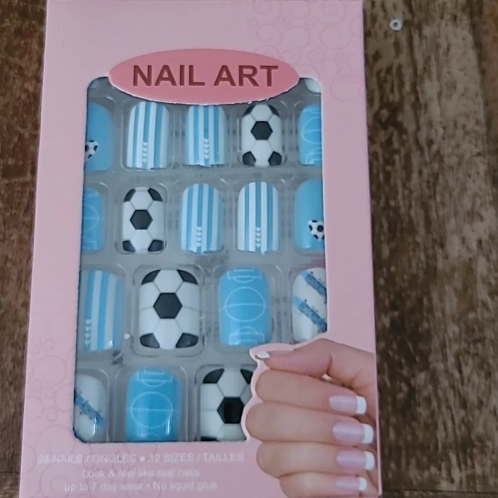 2/$16 Soccer Press On Nails